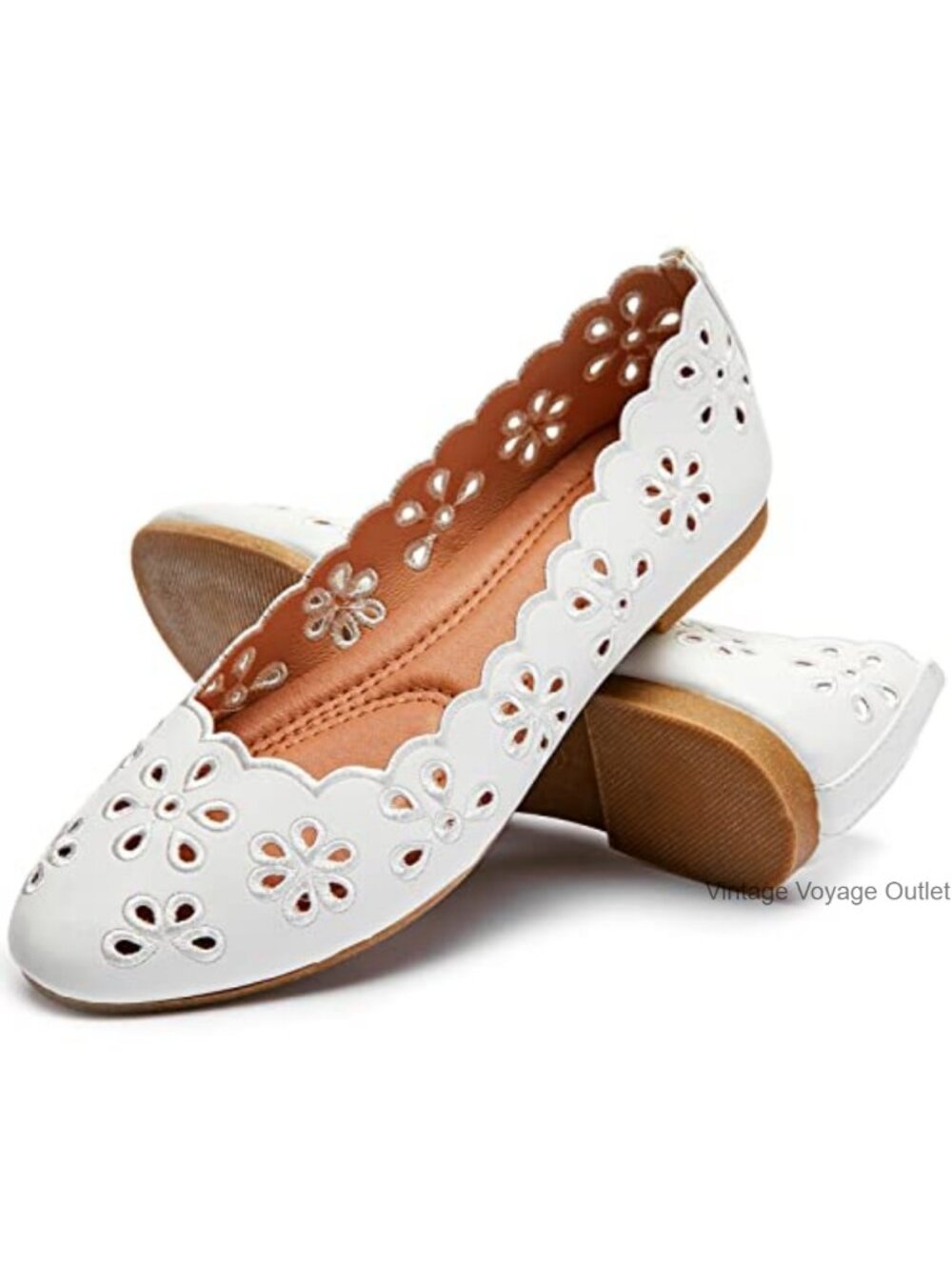 PU Leather Ballet Flats Memory Foam Slip On Casual Dress Shoes